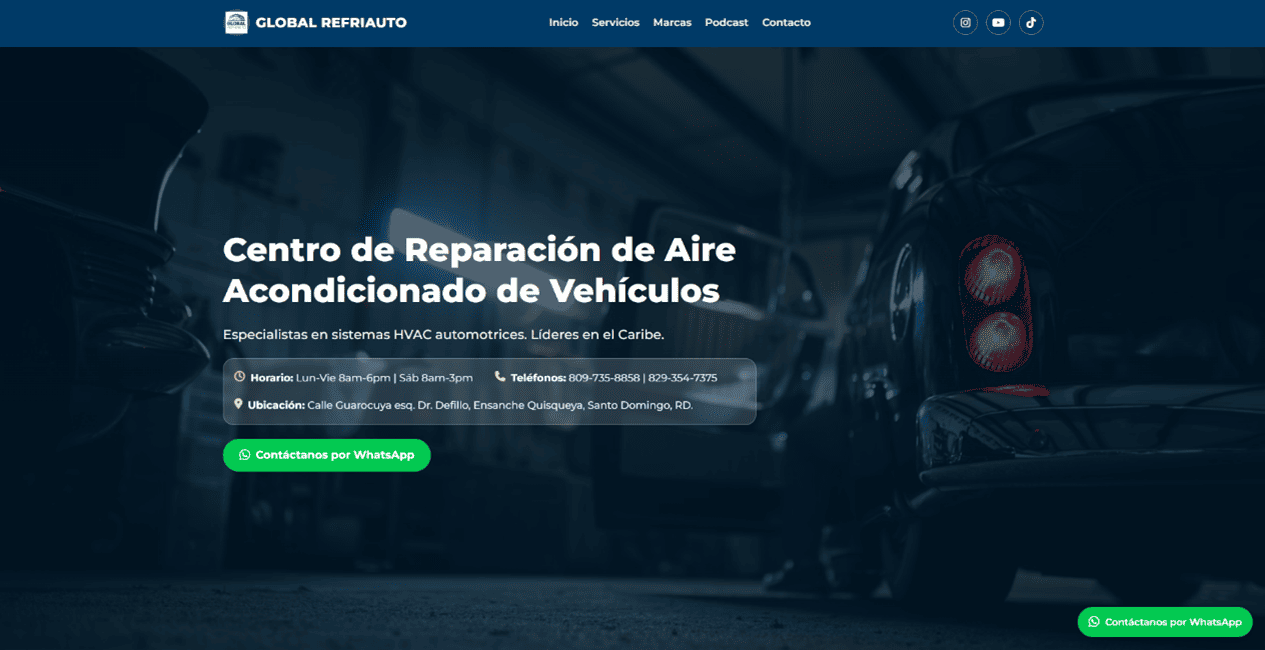 Global Refriauto Landing Page